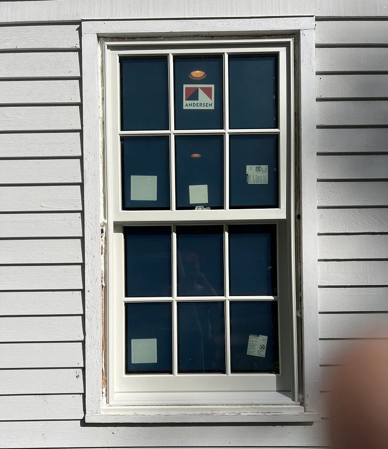 Andersen Woodwright double hung sealed with spray foam